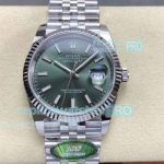 ARF Super Clone Rolex 3235 Stainless Steel Datejust 36mm Green Face Watch 